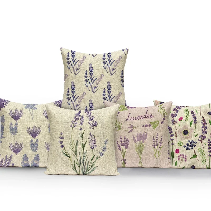Hot Sale Vintage Colorful Flowers Prints Cushion Cover Sofa Seat Throw Pillow Cover Rose Flower Print Home Decor Pillowcase