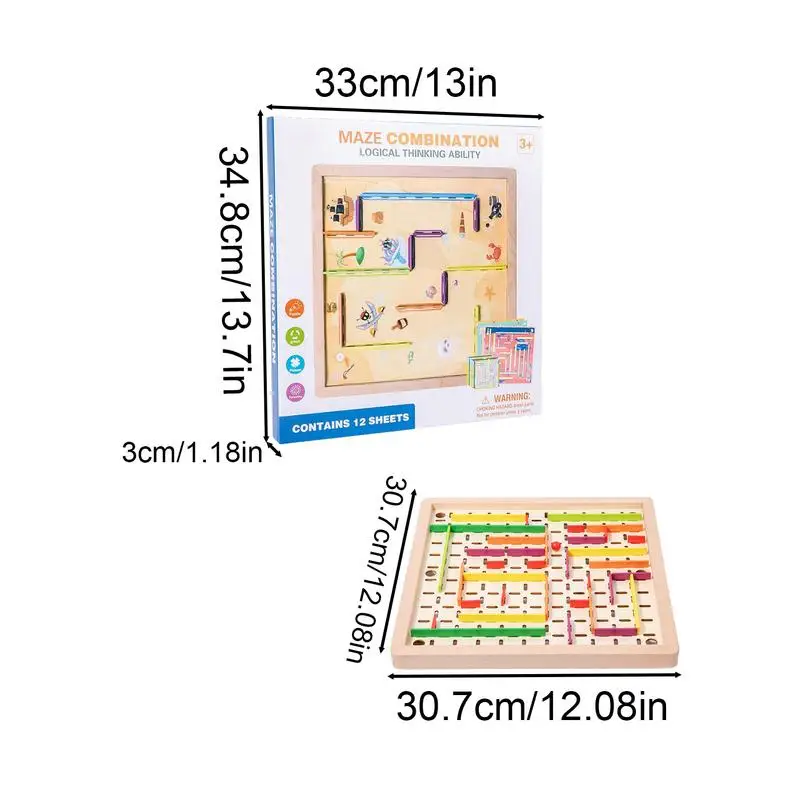 Disassembly Maze Game Disassembly DIY Route Table Maze Wooden Labyrinth Fine Motor Training Sensory Logic Balance Board