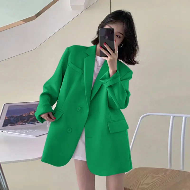 3-B15   Mint Mambo Blazer Women 2024 New Spring and Autumn Street Style High-enall Short Casual Suit