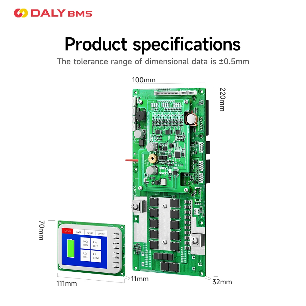 DalyスマートインバーターBMS LiFePo4 8S 16S 24V 48V 100A 1AアクティブバランサーBMSファミリーエネルギー貯蔵（Growatt、Deye、Pylonインバーター対応）