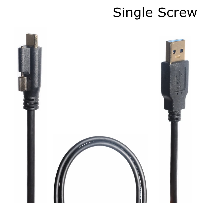 USB 3.0 A male To USB 3.1 Type-C Cable With Screws Locking Connector 5Gbps 0.3m 1m USB C Up Down Left Right Angled connector