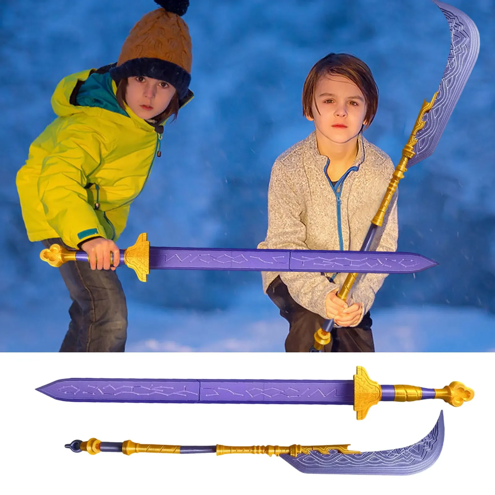 

Sword KPOP Demons Hunter Cosplay Costume Accessories Arms Weaponns Long Knife Purple Sword Halloween Carnival Suit Props