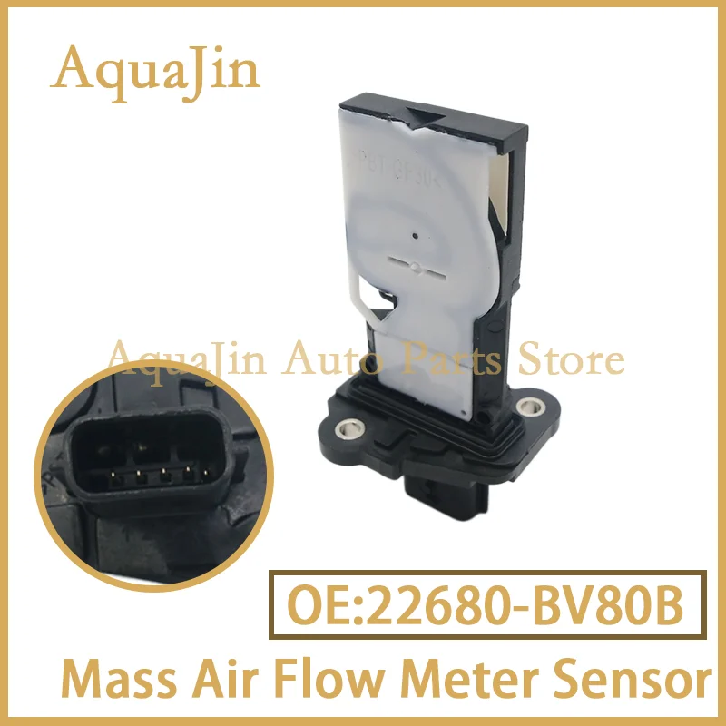 Sensor MAF (Medidor de Flujo de Aire) 22680-BV80B para Nissan Altima, Juke, Pathfinder, Sentra, Versa, Infiniti QX60, OE 22680-5RB0A, AFH60M-48