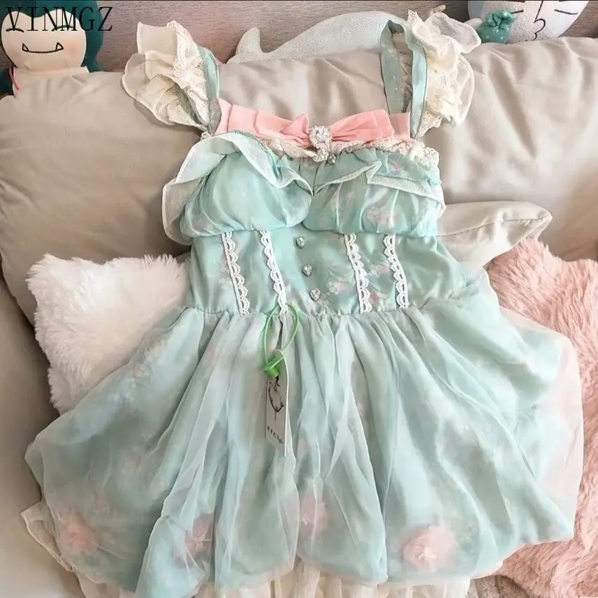 تنورة صيفية جديدة كورية موري حديقة برعم الرياح حلوة ولطيفة الخصر رقيقة منتفخة فستان قصير تنورة نسائية #2