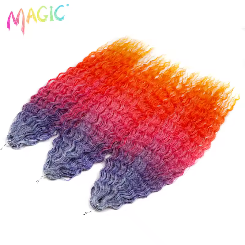 Magic Ariel Curl Hair Water Wave Twist Crochet Hair Synthetic Braid Hair Ombre Blonde 22 Inch Deep Wave Braiding Hair Extension - Image 17