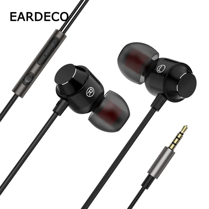 Écouteurs filaires EARDECO 3,5 mm avec microphone, basses Hi-Fi, stéréo, pour musique, casque audio, écouteurs sportifs pour téléphone et MP3