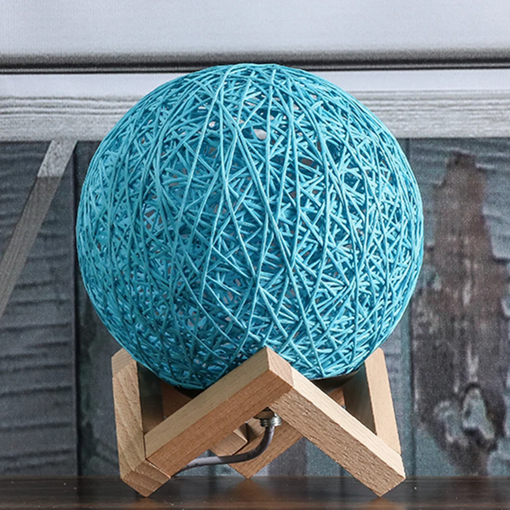 

Star Projection Lamp Wooden Frame Bedroom Ball Small USB Night Light Warm Bulb Rattan Bedroom Ball Small Table Lamp Base LED