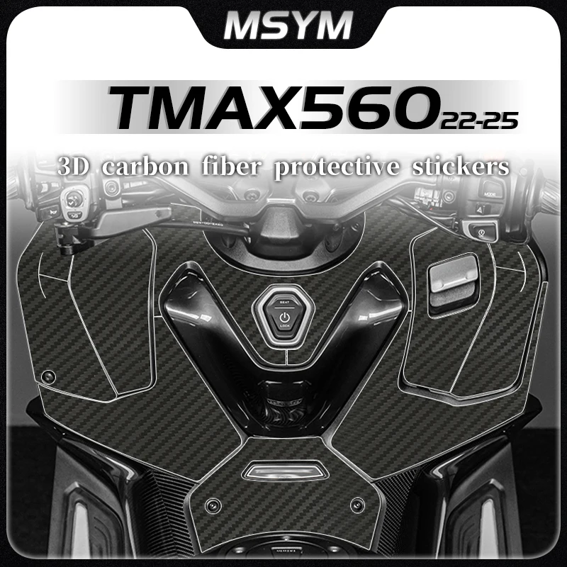 

Motorcycle 3D Carbon fiber protective sticker decorative film modification parts For Yamaha TMAX560 T-MAX 560 tmax560 2022-2025