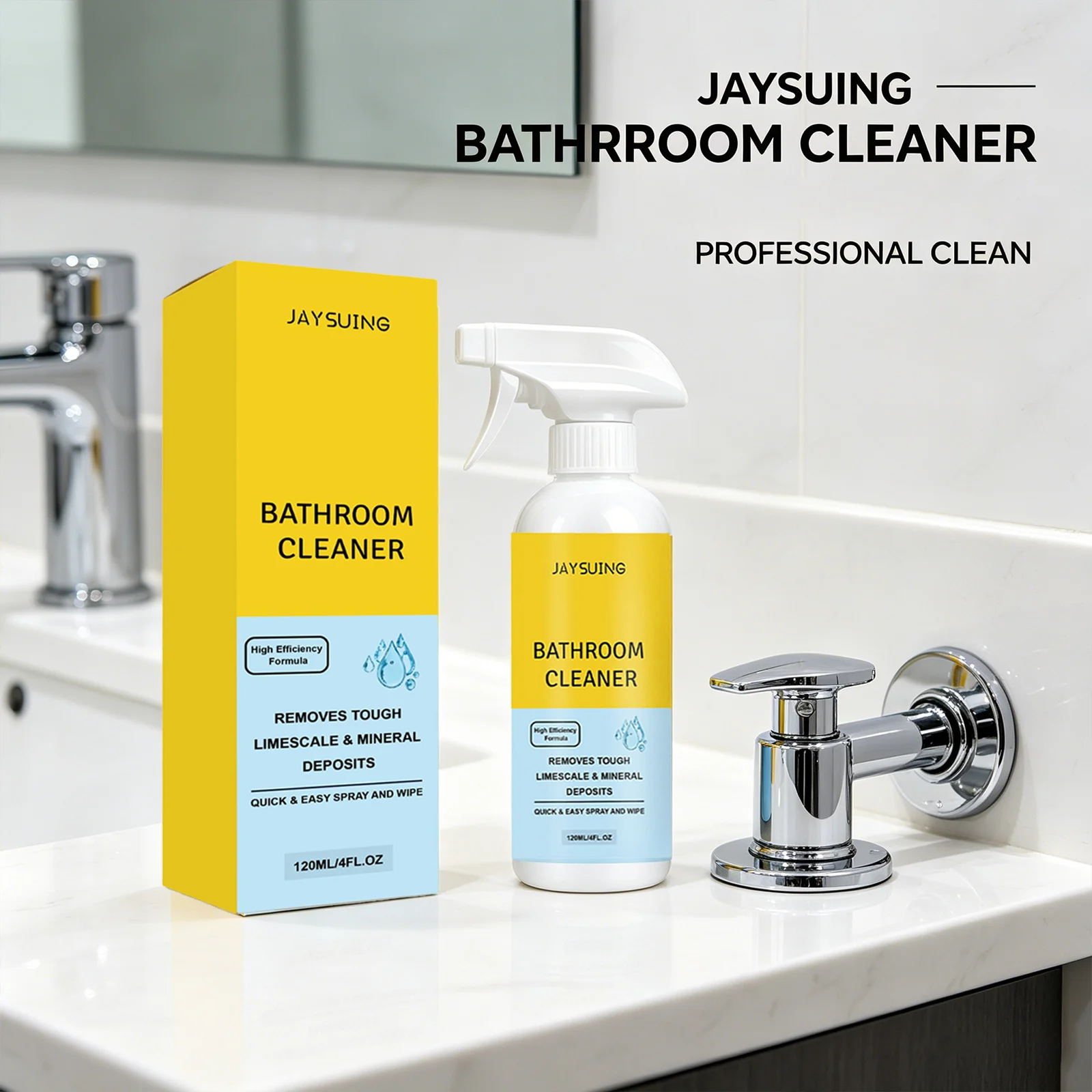 

Bathroom Cleaner Spray Powerful Removing Scale Cleaning Ceramic Tile Glass Restoring Luster Limescale & Mineral Deposit Remover