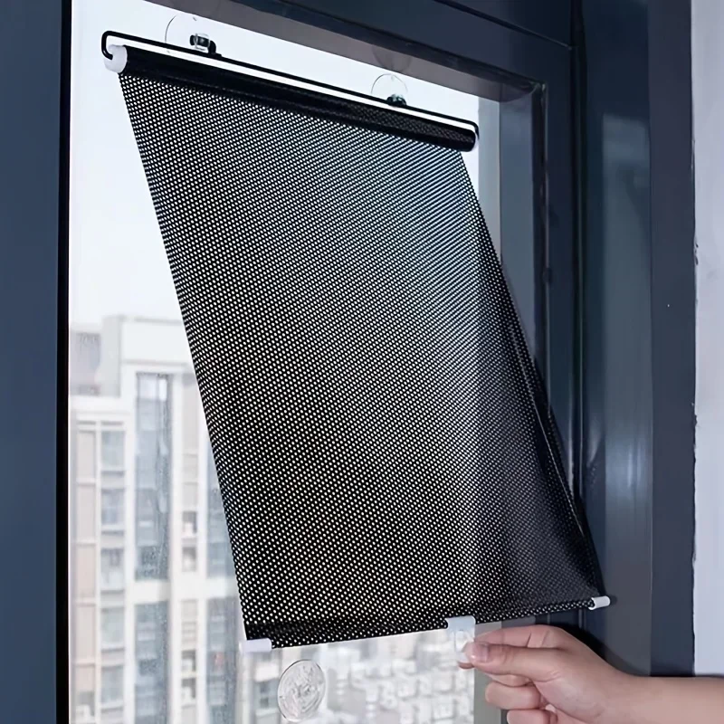 1pcs Retractable Shading Curtain Car Auto Side Window Roll Curtain Household Living Rooms Sun Shading Rolling Blinds Cover
