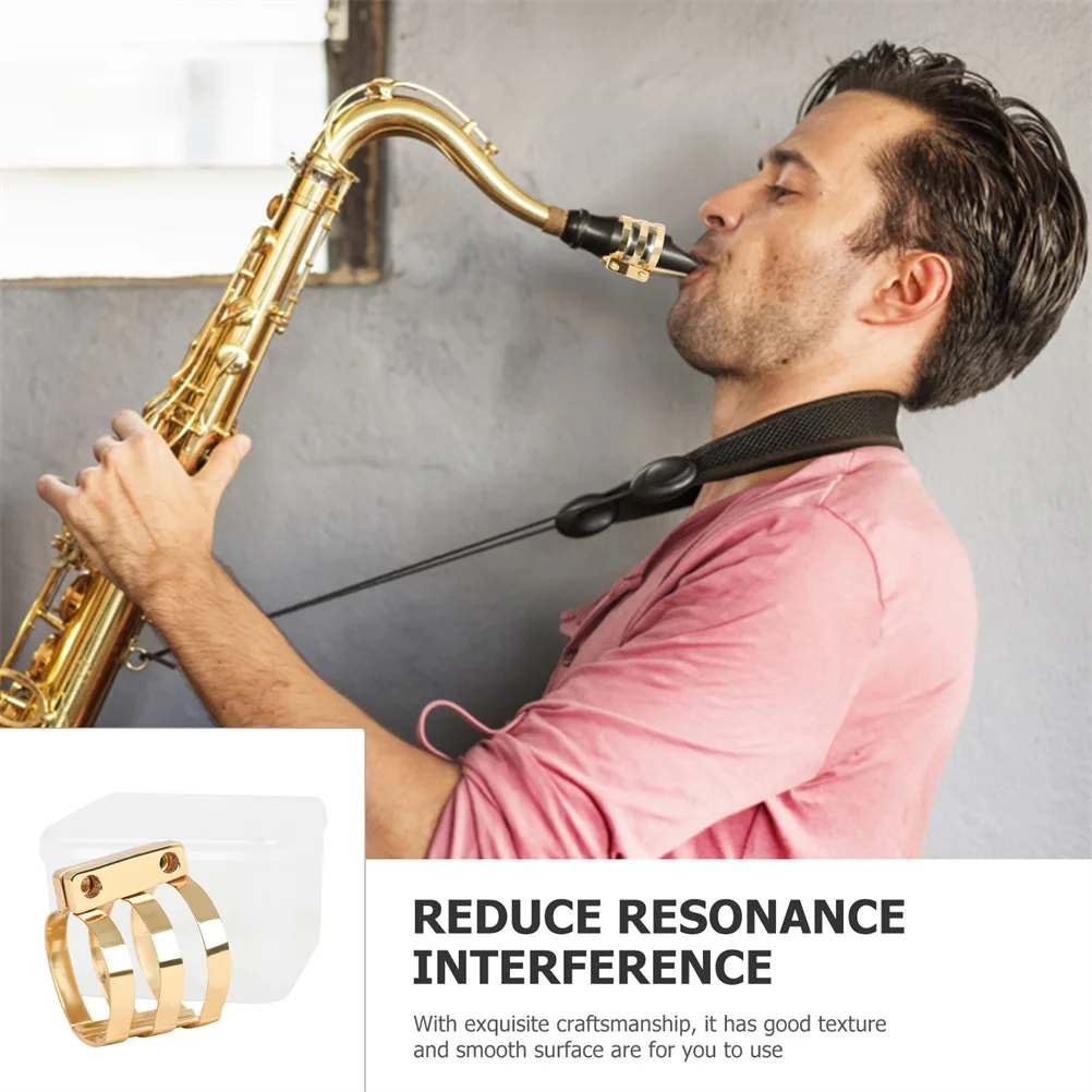

Saxophone Mouthpiece Clips Durable Reed Copper Adjustable ABS Case Protective Accessories Musical Instruments Parts