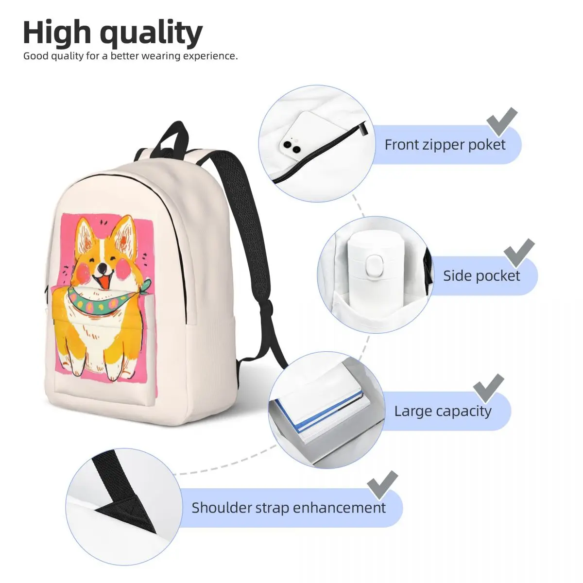 กระเป๋านักเรียน กระเป๋าแล็ปท็อปนักเรียน กระเป๋าเป้สะพายหลังโรงเรียนสําหรับนักศึกษาวิทยาลัย