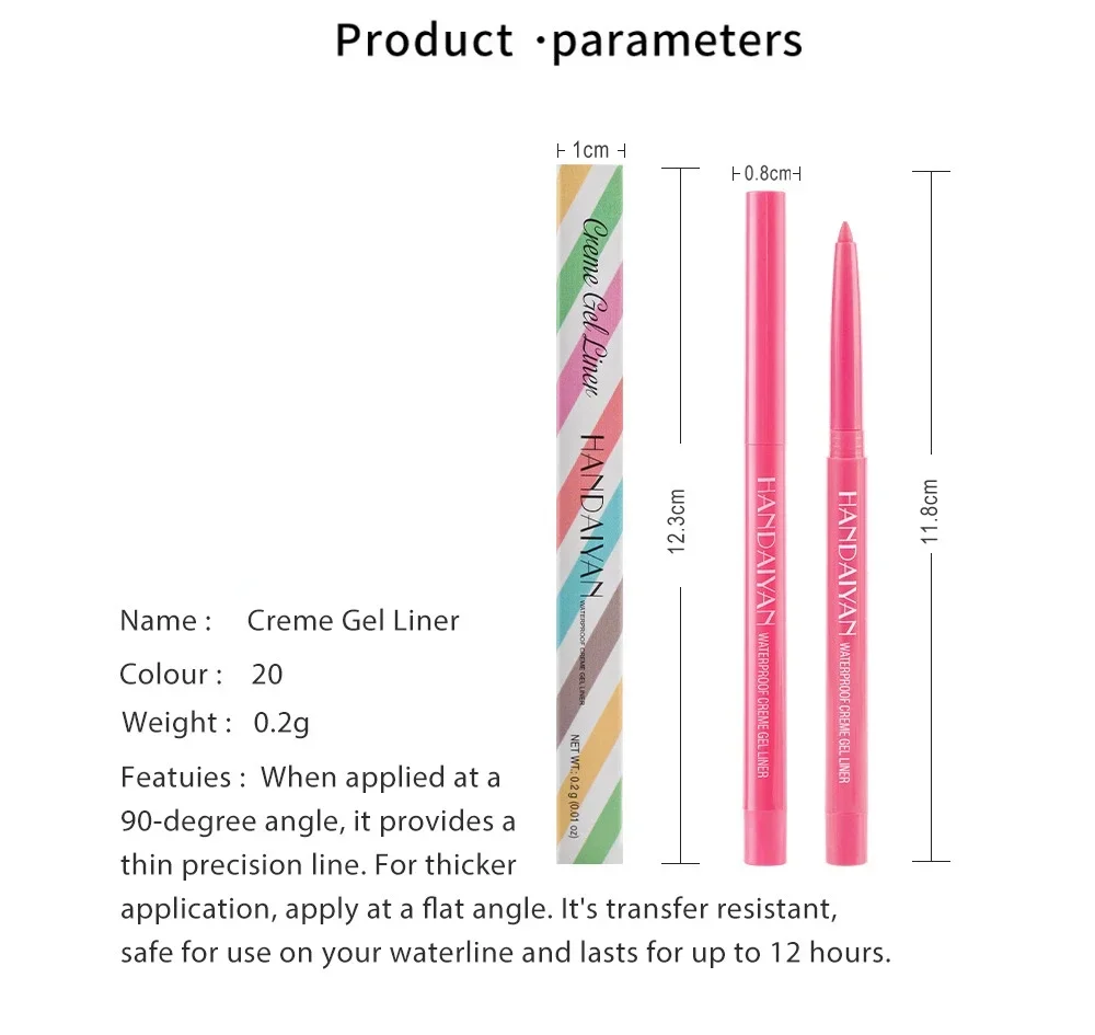 ปากกาเจลอายไลเนอร์สีด้านสวมใส่ง่ายปากกาอายไลเนอร์สีสันสดใสครีมตาแต่งหน้าศิลปะเครื่องสำอางผู้หญิงเกาหลี20สีขายส่ง