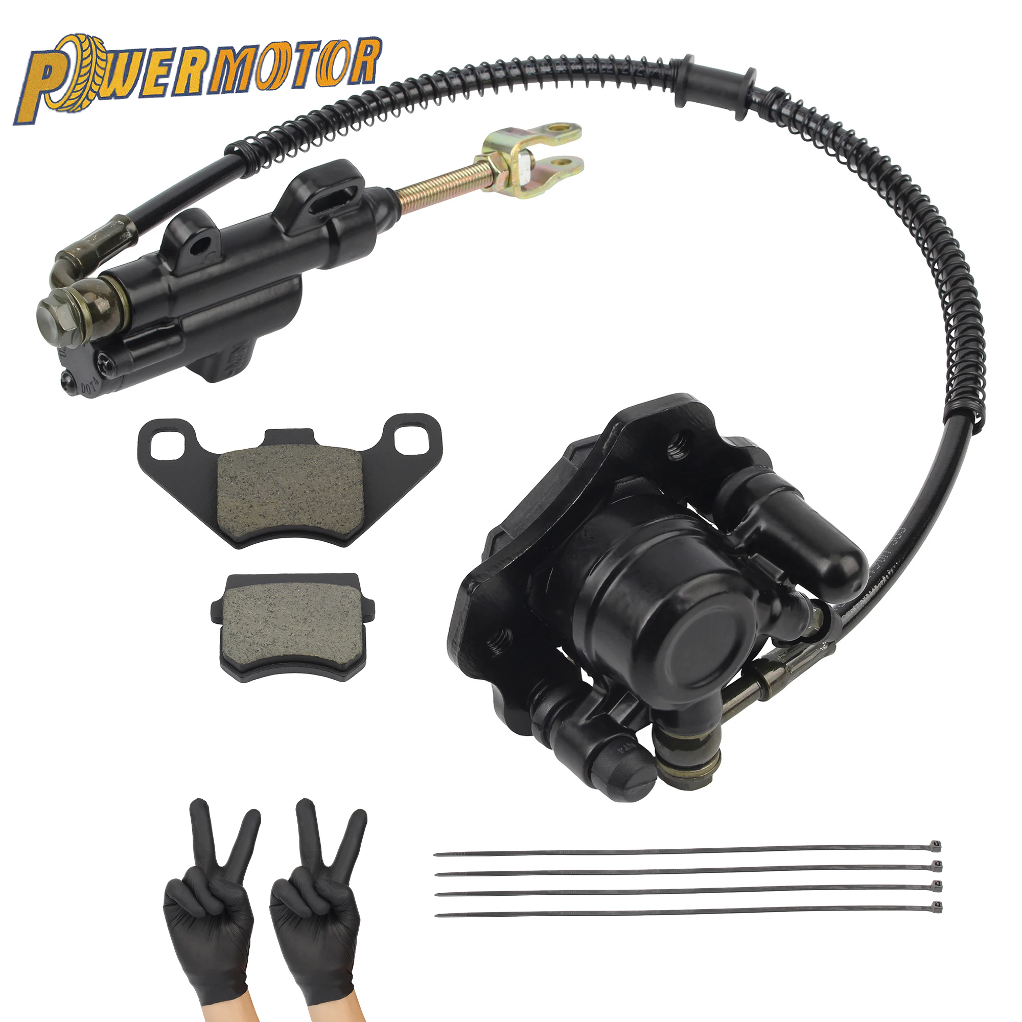 Motorrad Hinten Scheibenbremssättel Mit Bremspumpe Bremsbeläge Set für 50cc 90cc 110cc 125cc ATV Buggy Karting Quad Bike Teile
