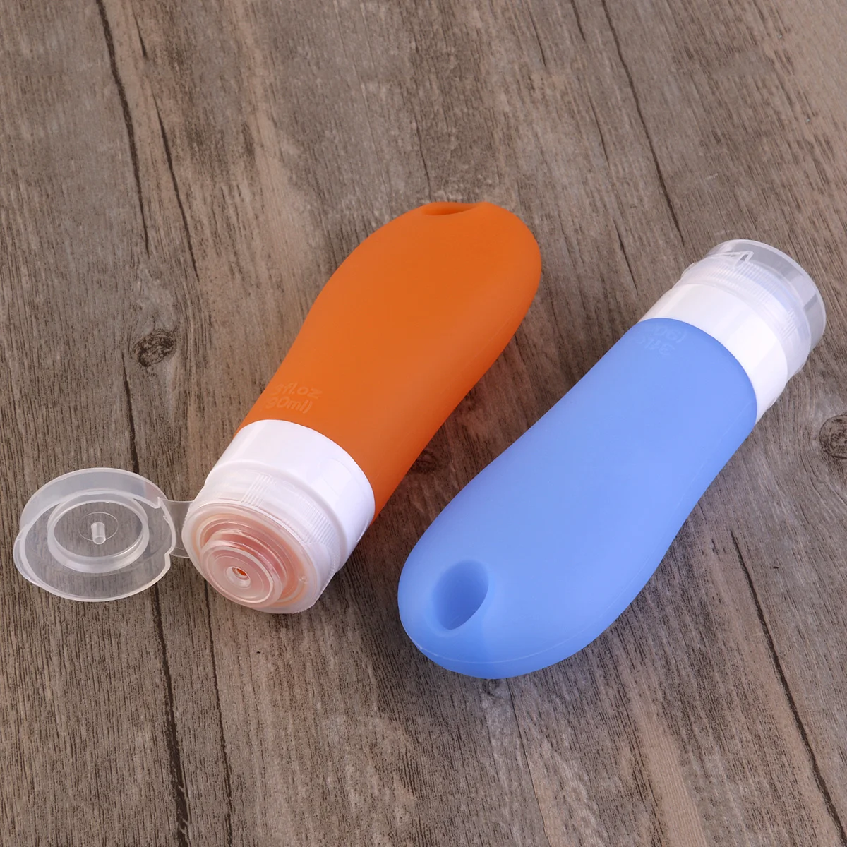 Bottiglie da viaggio da 3 pezzi Bottiglie riutilizzabili in silicone per lozione Shampoo Crema Contenitori da viaggio antigoccia ad ampia apertura Bottiglia riutilizzabile