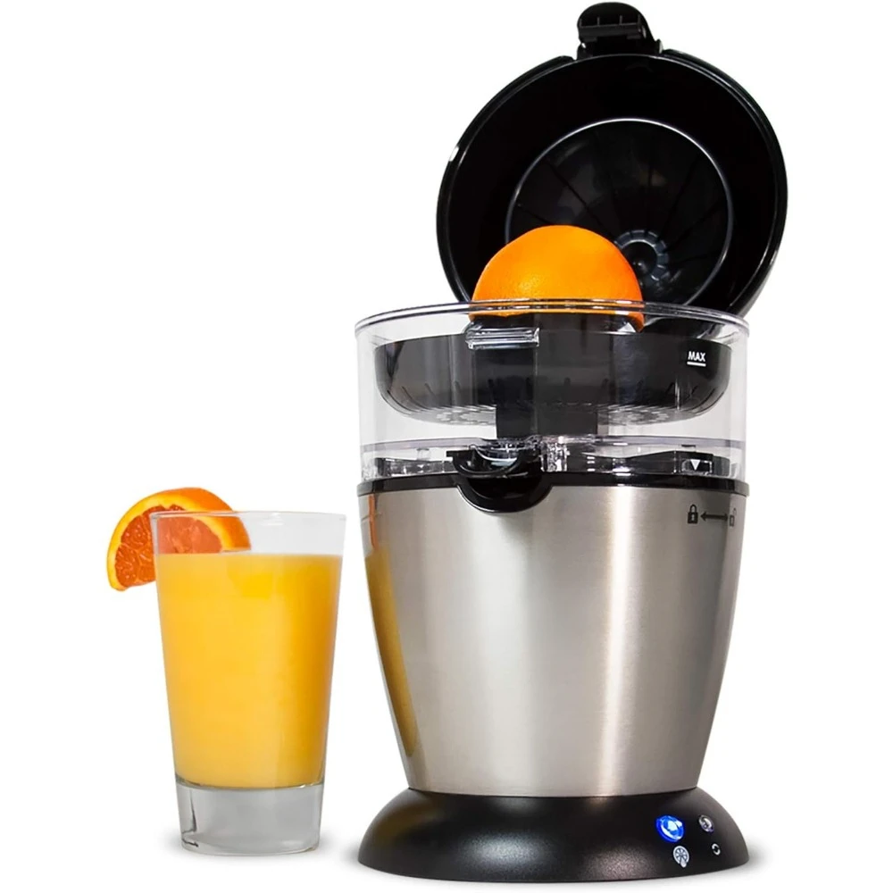 Juicer, Hands Free Electric, 1-Button Juicer Machine,, Easy To Juicer Squeezer, Black/Stainless Steel, Desktop Juicer