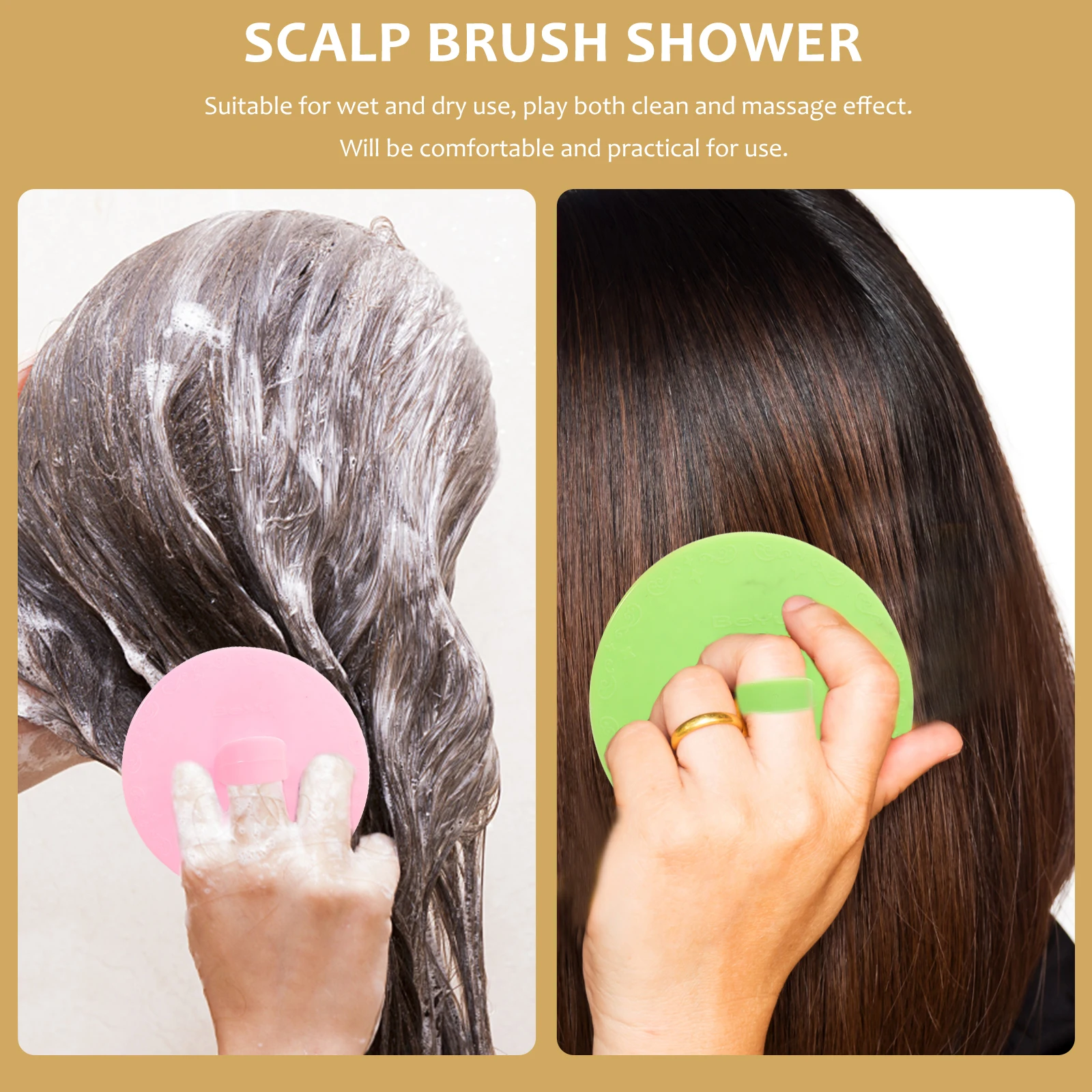 

6pcs Shampoo Brush Hair Scrubber for Dandruff Scalp Massager Plastic Cleansing Barber Supplies Blue Pink Green Each