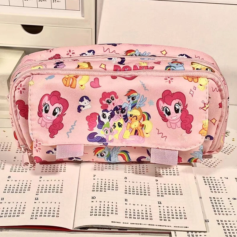 My Little Pony Pinkie Pie Flip-Top Pen Bag with High Appearance, Large Capacity, Portable Versatile Student Japanese Storage Bag