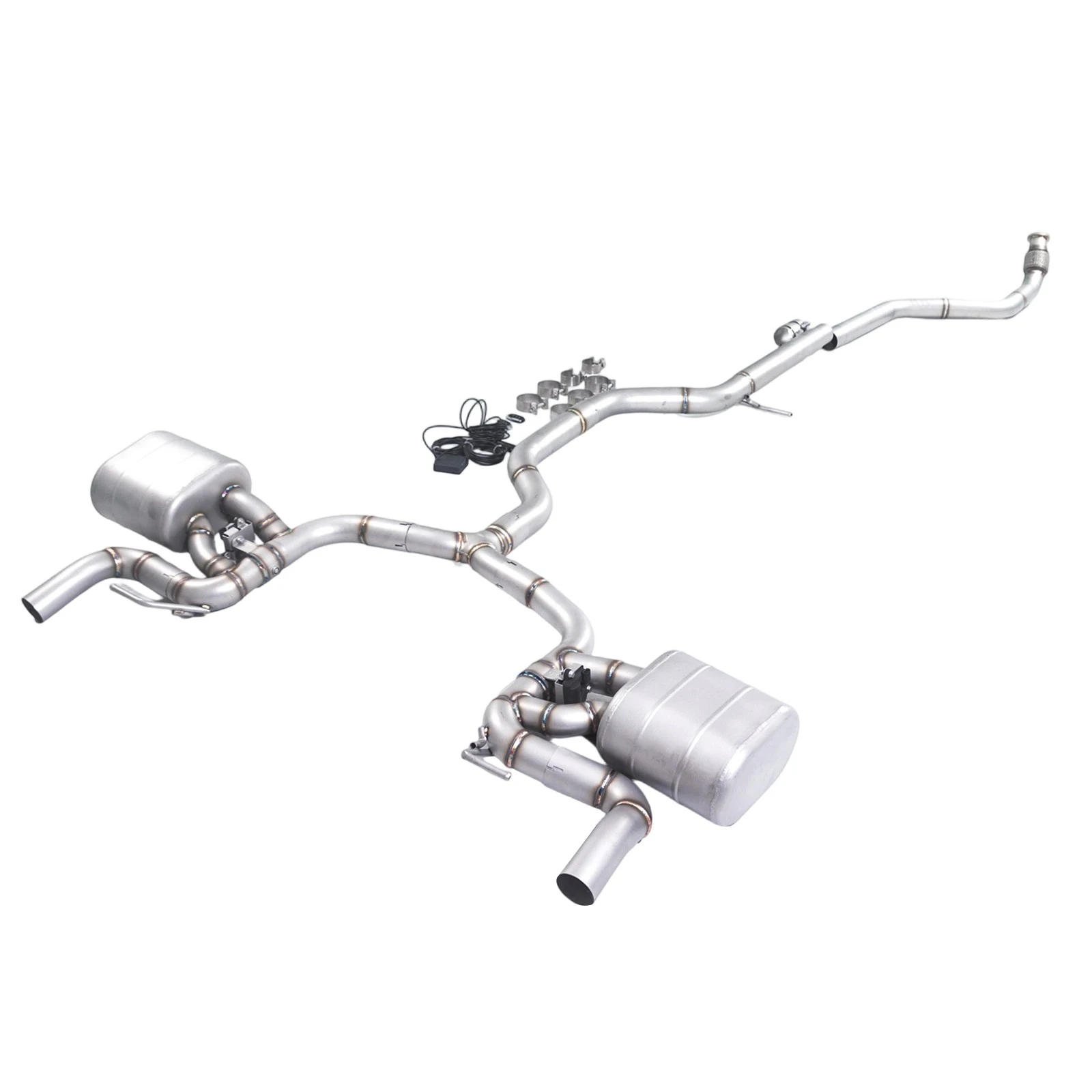 

Выхлоп GFC/ 2020-2025 Audi A4 A5 4WD 2.0T Клапан Performance из нержавеющей стали Catback с двойным выходом, подключенный к задним спойлером RS5