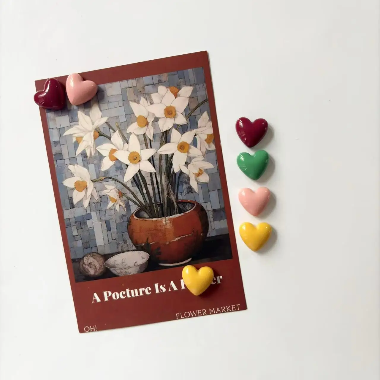 10pcs 18mm Love Refrigerator Magnet Cute Color Cartoon Refrigerator Sticker Resin Magnetic Refrigerator Magnet Home Decor