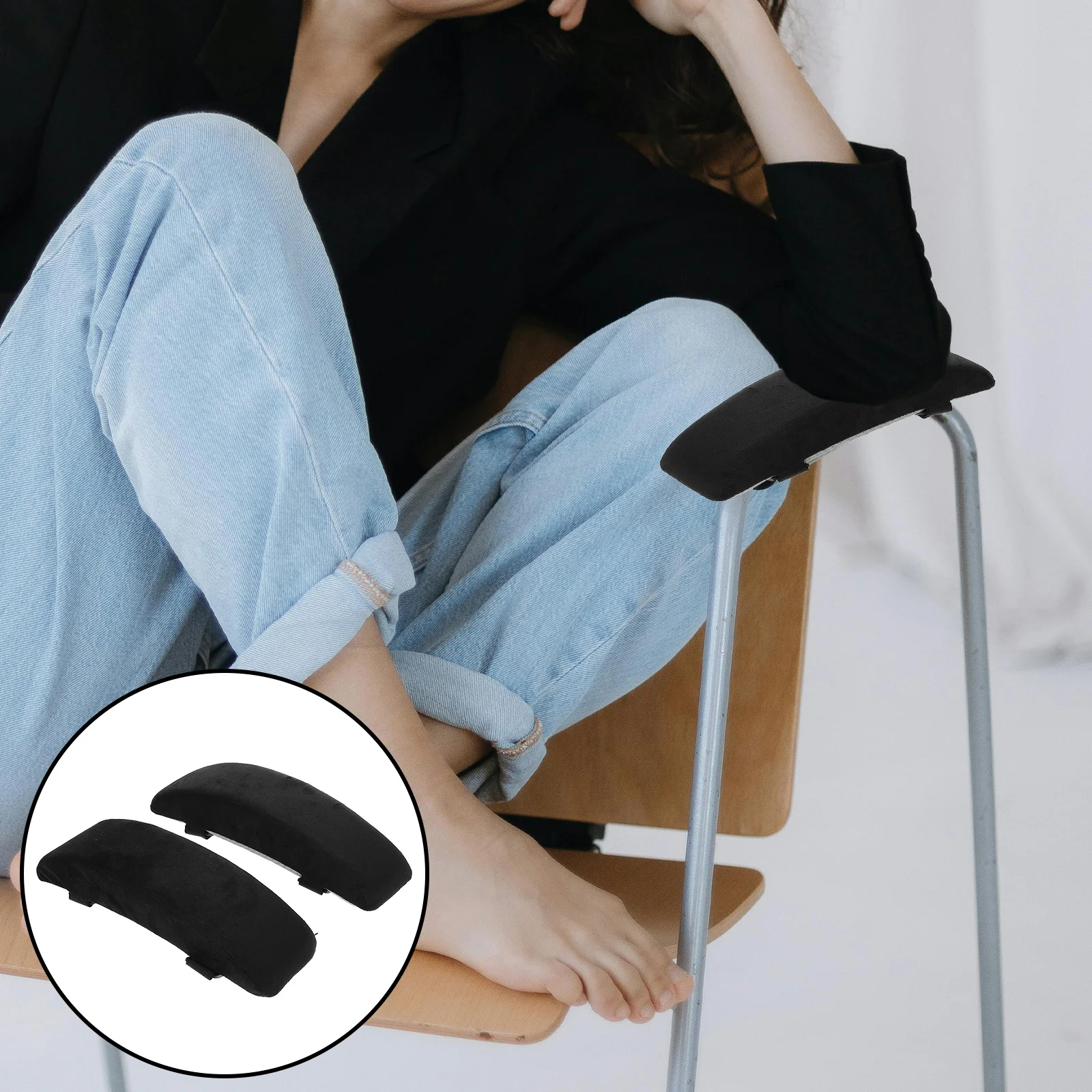 

1 Pair Folding Chair Armrest Cushions Soft Foam Padded For Outdoor Patio Office Gaming Chairs Armrest Pad