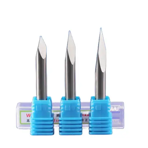 WeiTol 카바이드 스틸 피라미드 조각 비트, 솔리드 카바이드 3 엣지 엔드 밀, 6mm 생크, 15 도, 1 개 WeiTol 카바이드 스틸 피라미드 조각 비트, 솔리드 카바이드 3 엣지 엔드 밀, 6mm 생크, 15 도, 1 개