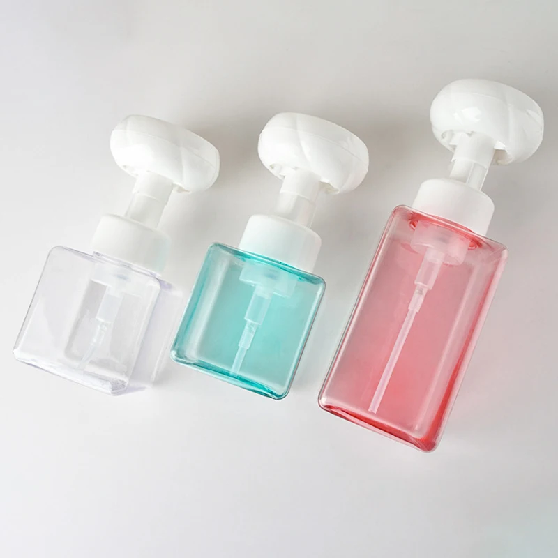 Floral Foam Pump Bottle Refillable Flower-Shaped Liquid Hand Soap Dispenser Empty Lotion Shampoo Shower Gel Sparkling Bottle