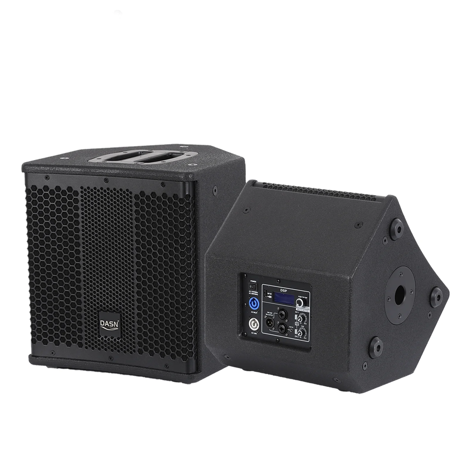 DASN K15MDC 2000W 15 pulgadas DSP Woofer Coaxial activo sonido de madera potencia etapa estudio banda DJ cantante Monitor profesional altavoces