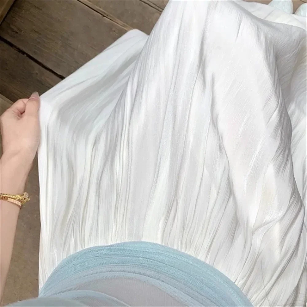 2026 Korean Style High Waist Vintage A Line Midi Skirt for Women Spring Summer New Arrival Elegant White Slim Casual Party Dress