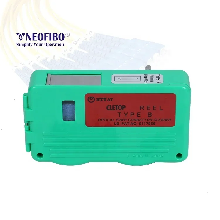 Neofibo CLETOP fiber optic connector cleaning cassette optical fiber end face cleaning box fiber optic clean kits