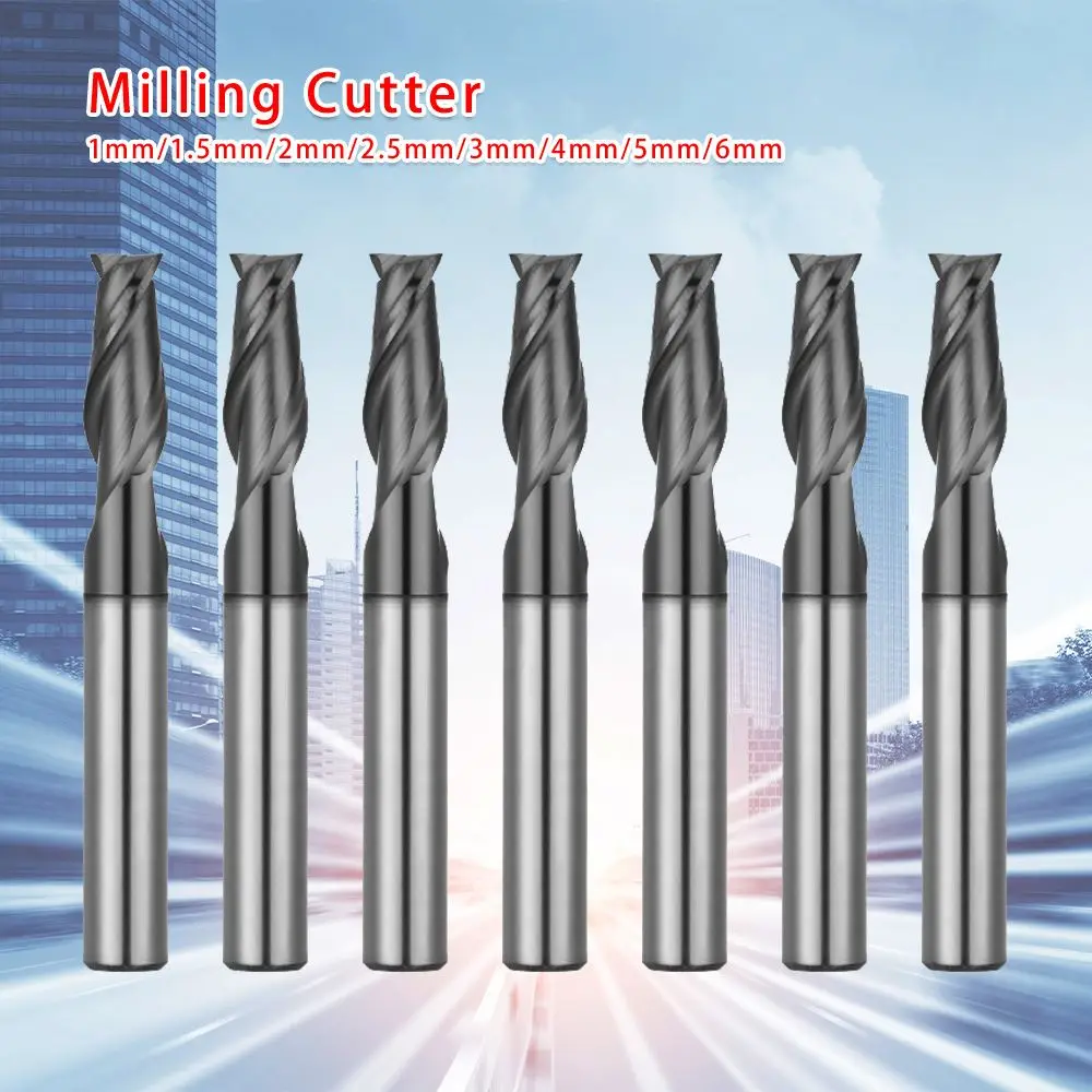 

High quality 50/75/100mm Length Alloy Carbide Milling Cutter Endmill Cutting Machine Tools 2 Flute Mill