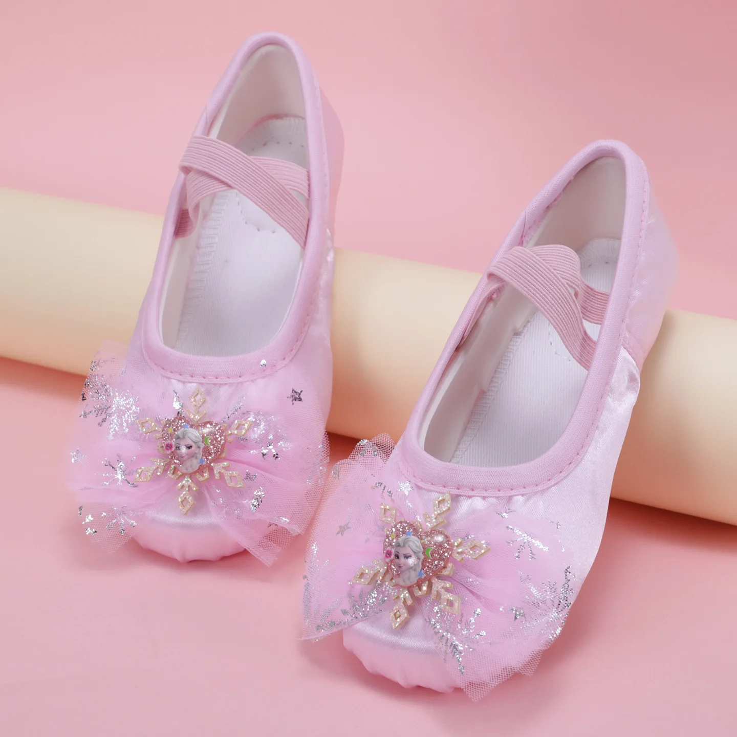 الفتيات أحذية الباليه لينة وحيد الباليه الرقص إلسا الأطفال ممارسة أحذية راقصة الباليه امرأة الجمباز الأرجواني الأزرق حجم 23-39