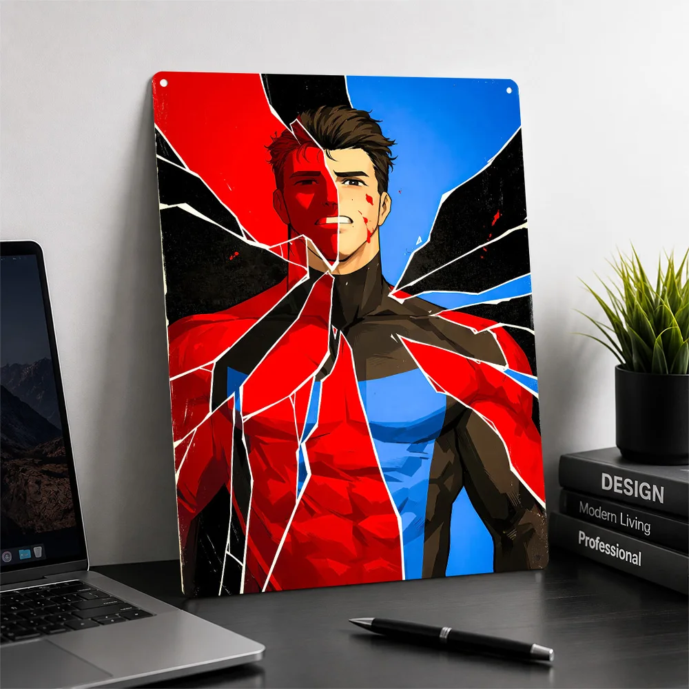 Shattered Hero Portrait Metal Poster Perfect Gift for Fans Lovers Personalized Wall Art Metal Sign for Wand Deko Vintage Decor