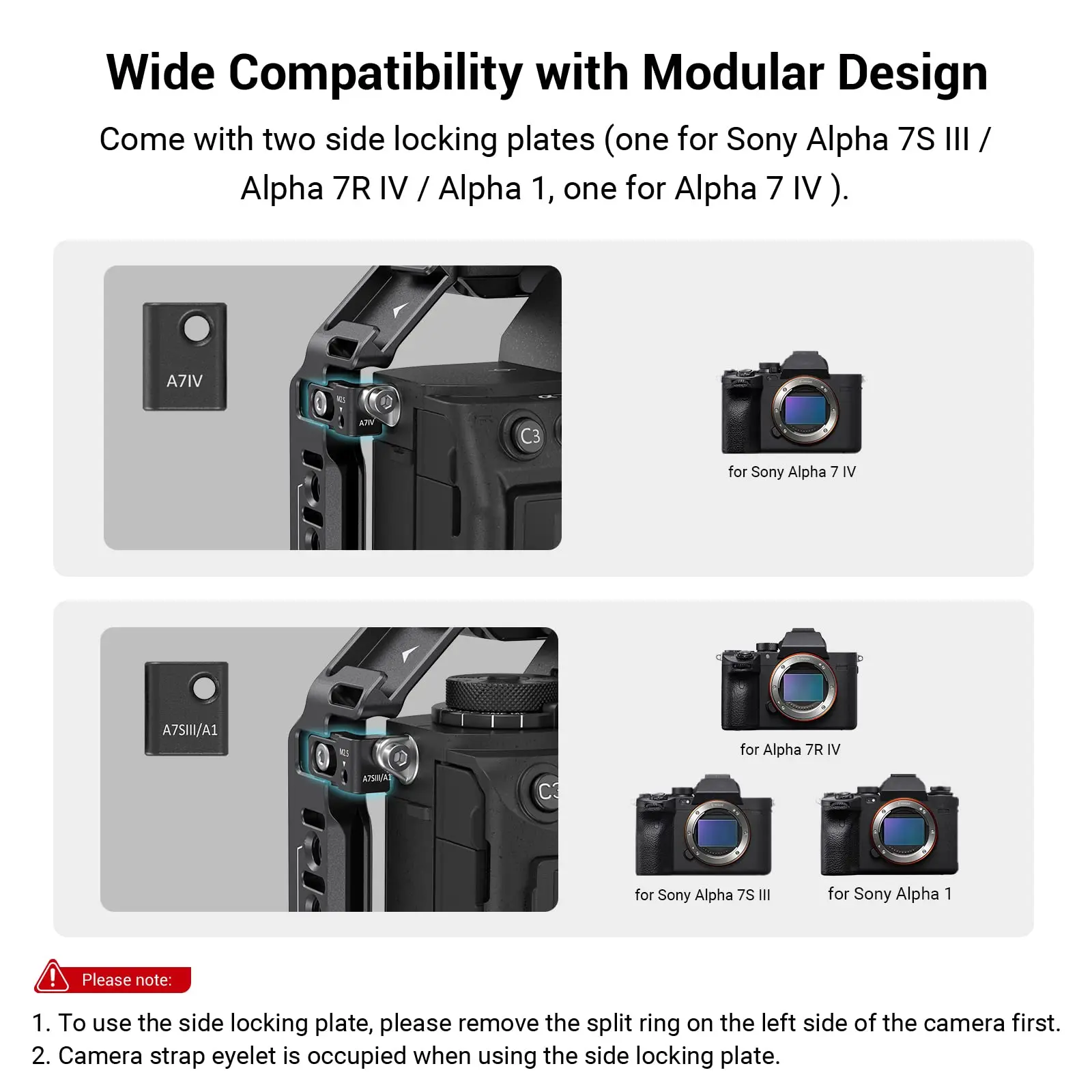 SmallRig Camera Cage Rig, DSLR completa para Sony A7 IV A7M3, Alpha 7 IV, A7S III, A1, A7R IV, Opções de montagem múltipla