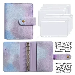 A7 PU Leather Budget Binder Notebook Financial Management Planner Organizer Zipper Cash Envelopes for Saving Money