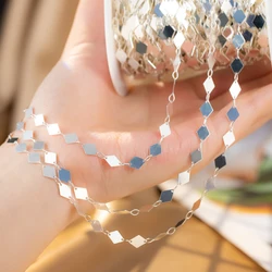 1Meter Copper Rhombus Geometric Prismatic Chains for Bracelet Necklace DIY Jewelry Making Accessories