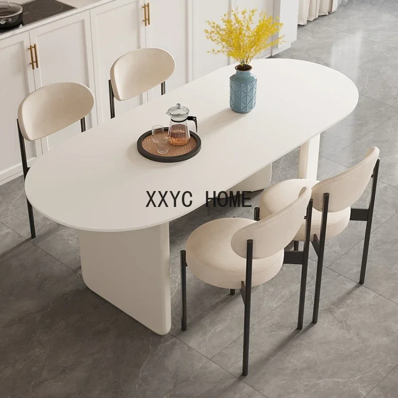 

Modern Minimalist Dining Tables Oval Slate Simple Nordic Living Room Table White Japanese Mesa De Jantar Meuble Furniture YX50CZ