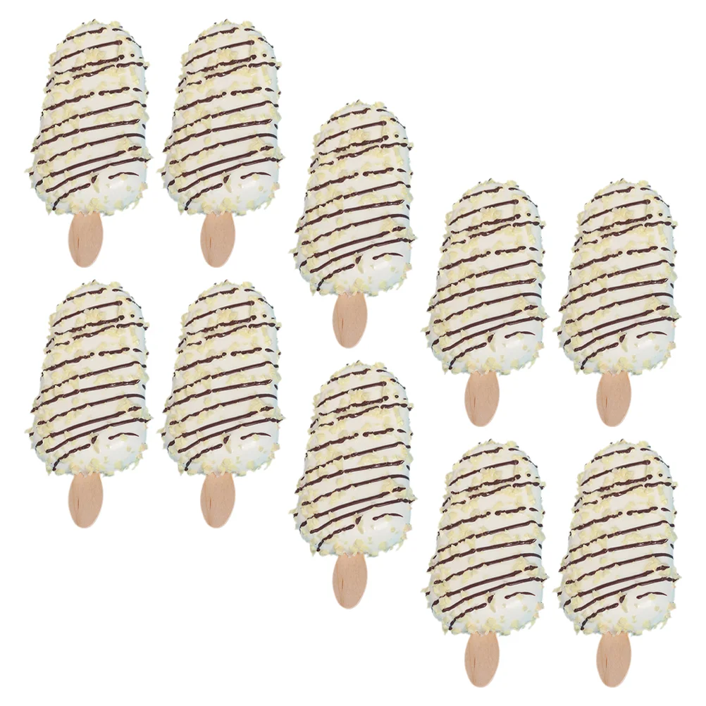 Simulation de modèle de crème glacée artificielle, faux aliments Popsicle, accessoires photo en PVC, 10 pièces