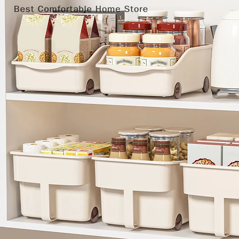 Kitchen Sundries Storage Case With Wheels Seasoning Bottle Jar Storage Container Kitchen Closet Organizer