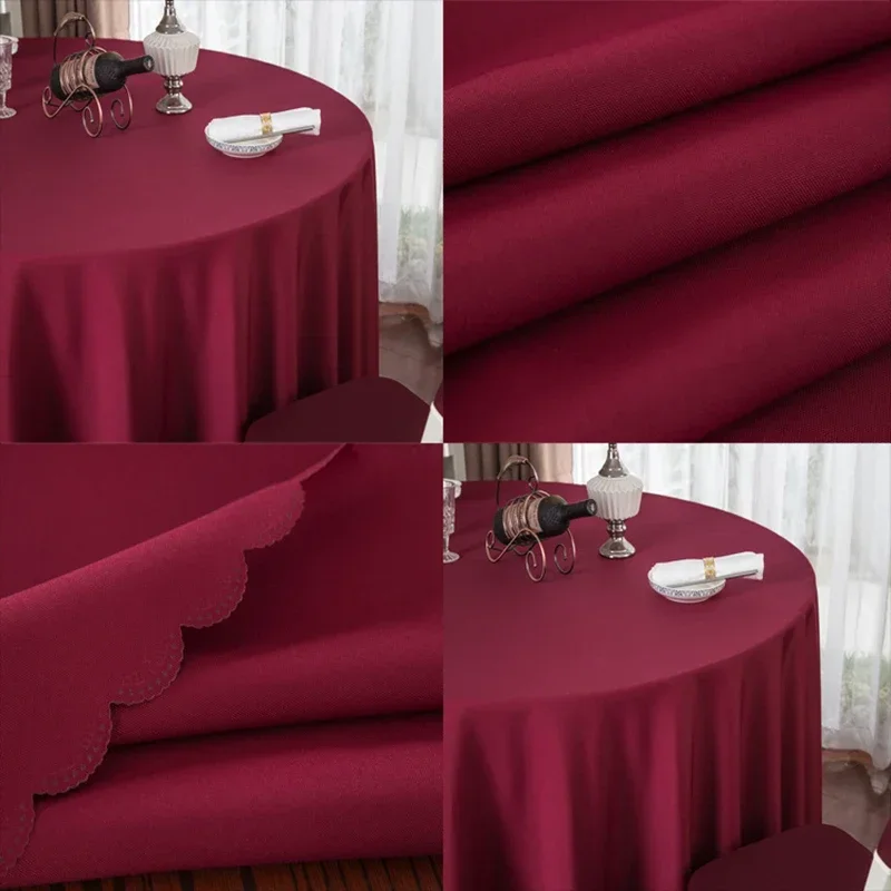 Wedding Table Cover Cloth Round Decoration Banquet Hotel Show Birthday Party Plain Polyester Colour Durable For Use