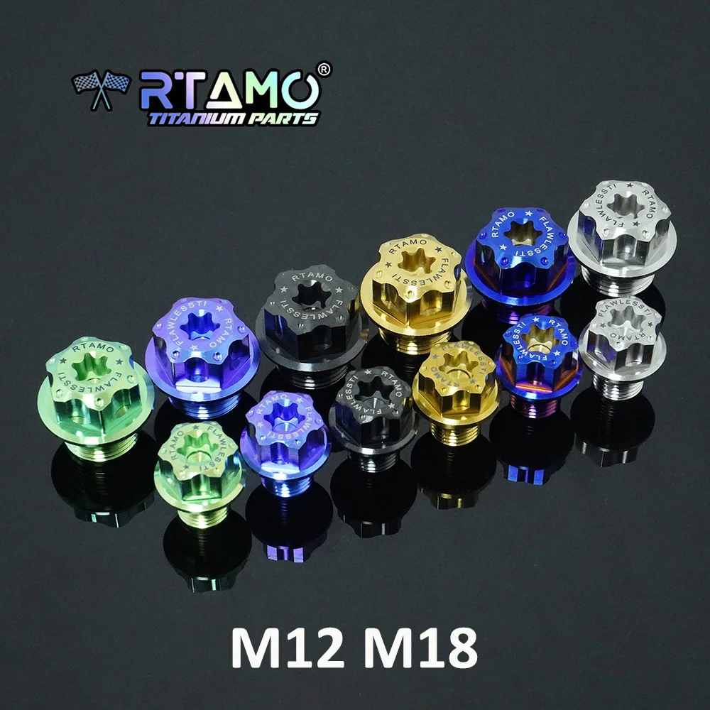 

RTAMO Титановый болт датчика кислорода Gr5 M12 M18 для мотоцикла, датчик O2, антикоррозийный, высокая прочность