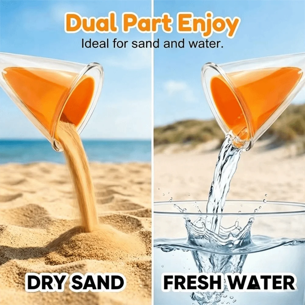 Creative ABS Sand Funnel Multifunctional Handheld Overflow Funnel Sifter Sand Play Sandbox Activity