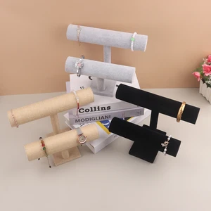 T-Bar Velvet Jewelry Display Rack, Storage Bracelet, Chain Watch Organizer, Hard Stand Holder 6 Main Sales Men's Jewelry - №6