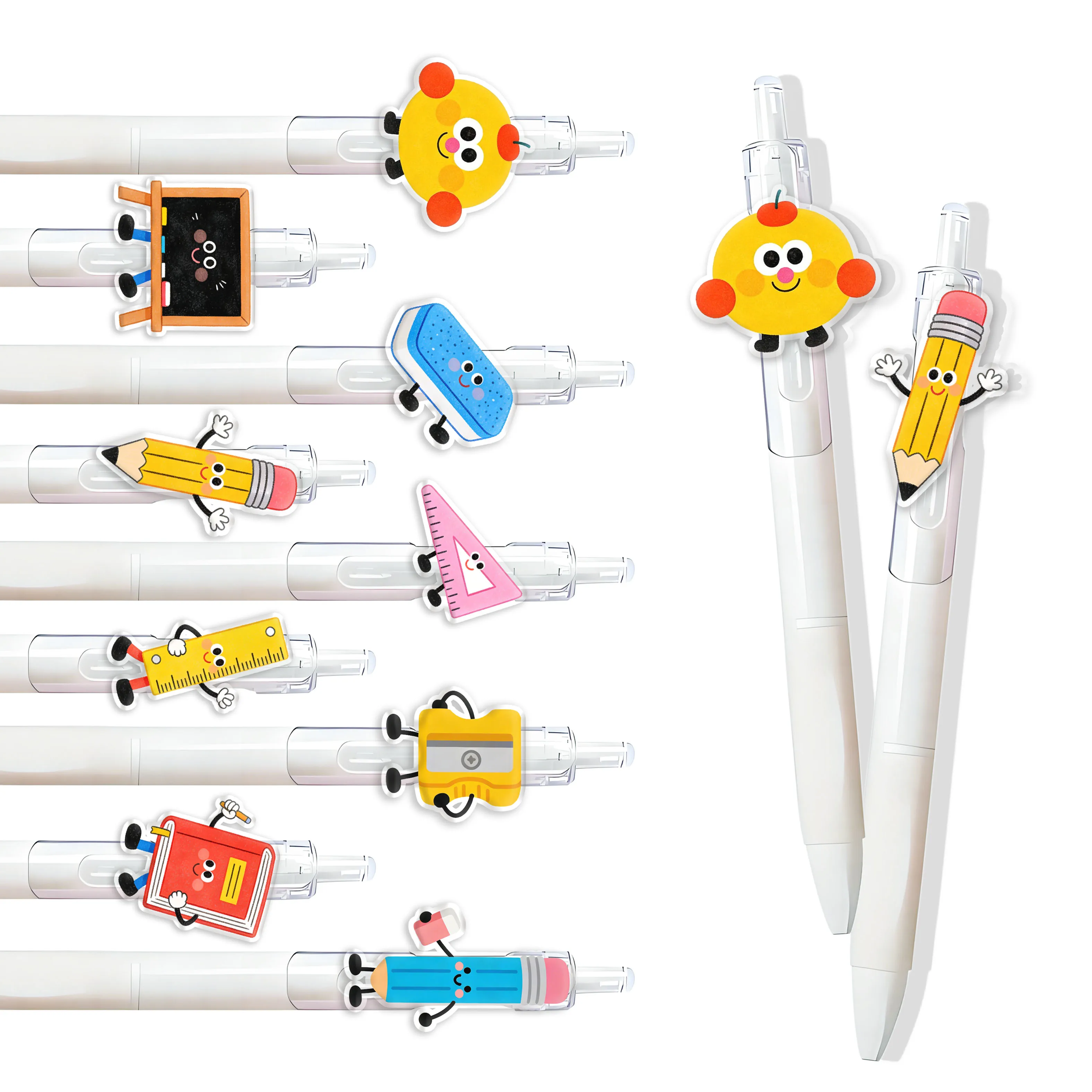 

12pcs New School Season Creative Stationery White Ballpoint Pens, School Supplies & Signing Pens for Students and Teachers
