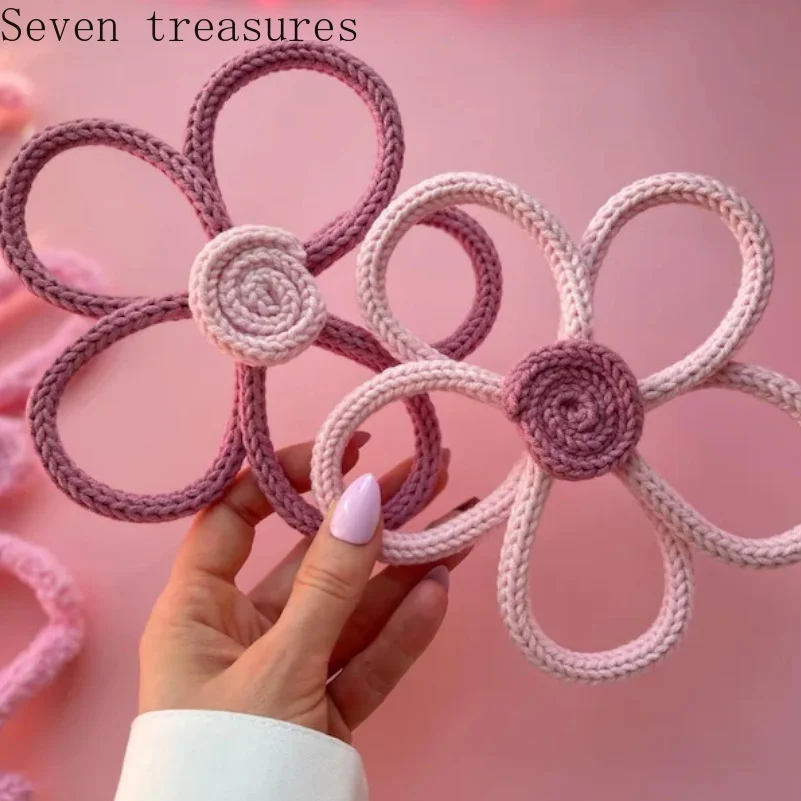 

2 pieces of flower wall decoration daisy flower wall decoration Bohemian Macrame room decoration, suitable for teenage girls