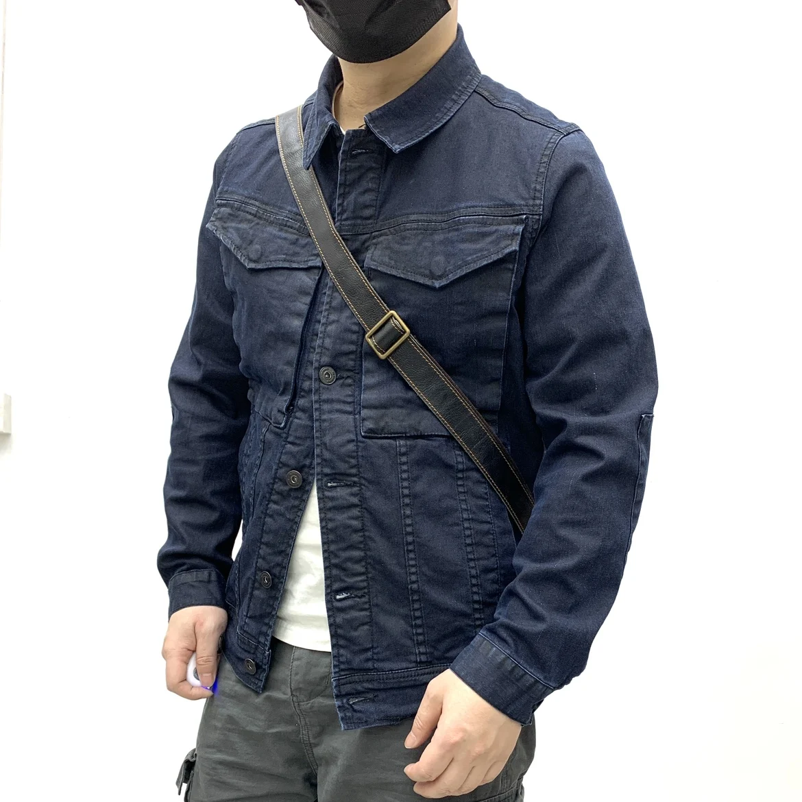 

Куртка мужская из денима, потертая уличная одежда для походов и отдыха на природе, в мотоциклетном стиле