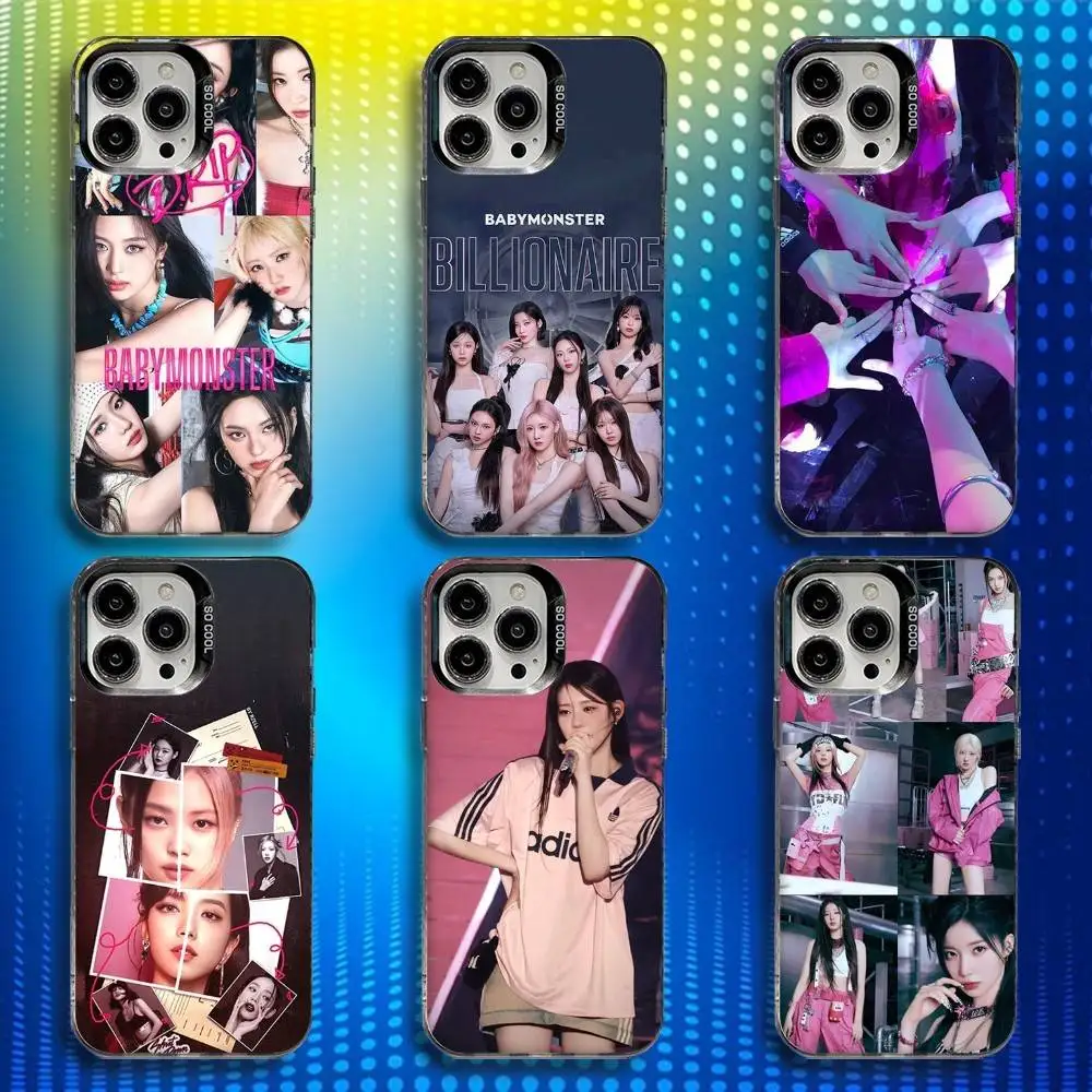 

Kpop B-Baby M-Monster drip Phone Case For iPhone 17,16,15,14,13,12,X,8,Pro,Max,Plus,E,SE4,Air,Mini IMD Matte Black
