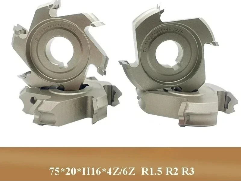 1Pair (L+R) 75*20*H16*4Z/6Z  R1.5/2/3 Woodworking Knife Tools Fine Trimming Cutter   Edge Banding Machine