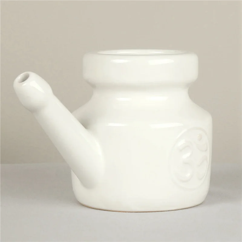 AA20-2X 350Ml  Neti Pot Nose Cleaning Pot Durable Leakproof Spout Pot For Nasal Rinsing Nose Washing Men Women, White