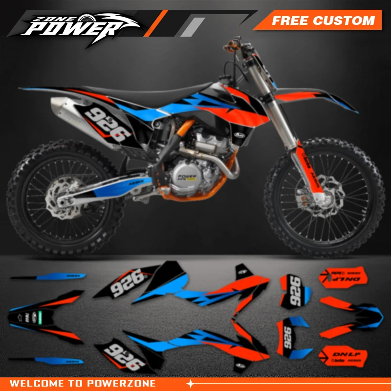 Powerzone Custom Team Decals Stickers Kits for KTM 125 200 250 300 350 450 500 EXC XCW 2014-2016 SX SXF 2013-2015 18